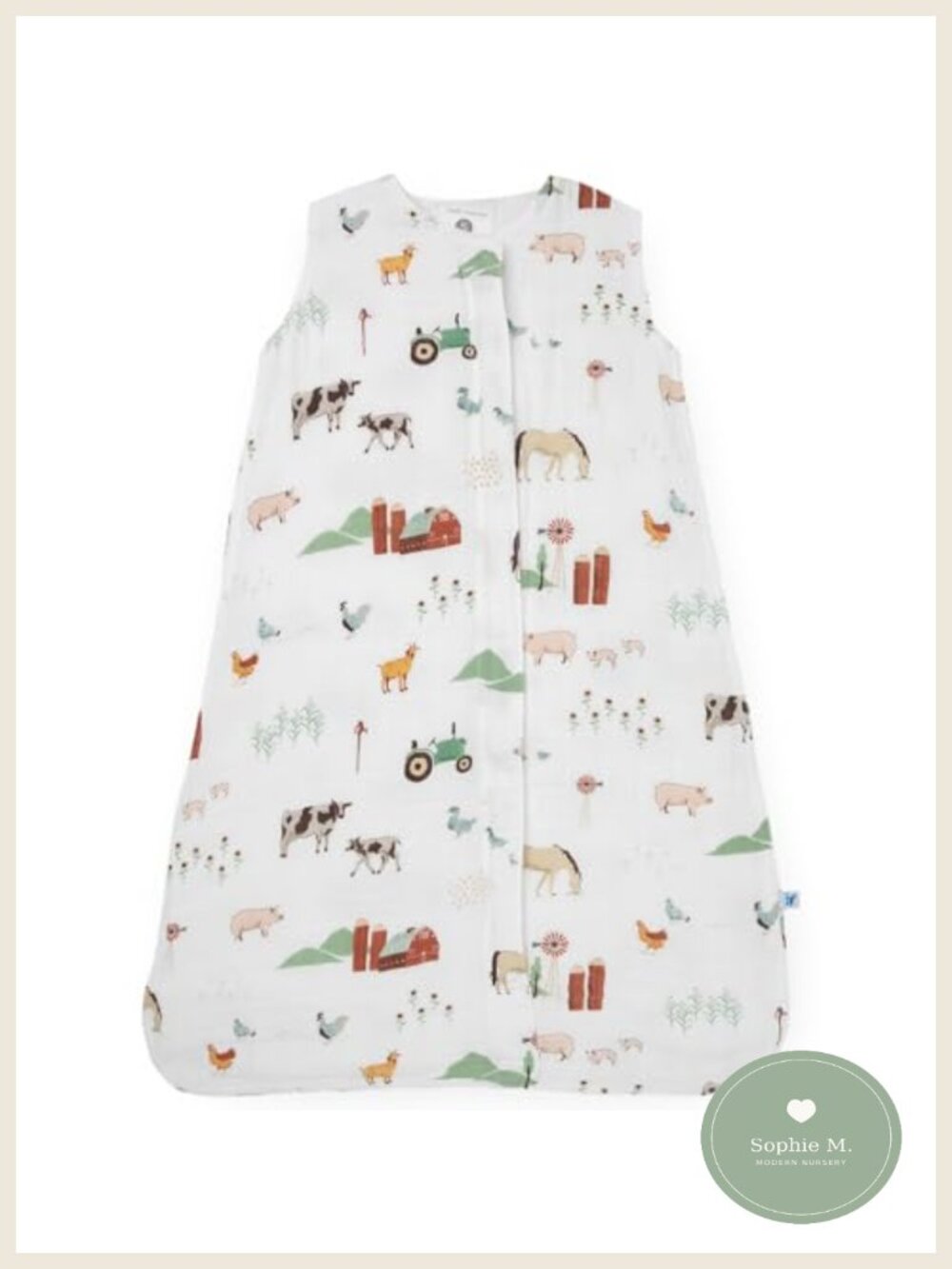 Little Unicorn 6-12 Month Muslin Sleep Sack 1.1 TOG Breathable 2-Way Zipper